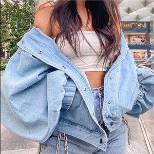 FashionNova denim jacket. Bomber jacket. NWT